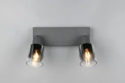 New Trio Reality Flexibler Deckenstrahler Rauchglas Metall E14 T:27,5 cm