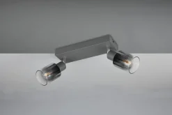 New Trio Reality Flexibler Deckenstrahler Rauchglas Metall E14 T:27,5 cm