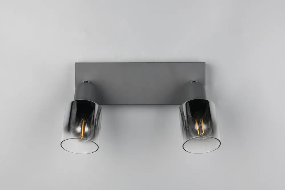 New Trio Reality Flexibler Deckenstrahler Rauchglas Metall E14 T:27,5 cm