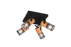 Best Trio Reality Flexibler Deckenstrahler Metall Holz B:22 cm E14 4-flmg