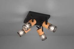 Best Trio Reality Flexibler Deckenstrahler Metall Holz B:22 cm E14 4-flmg