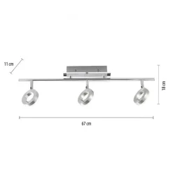 Paul Neuhaus Flexibler LED Deckenspot in Aluminium IP44 L:67 cm* Flurlampen|Bürolampen