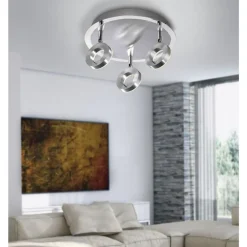 Paul Neuhaus Flexibler LED Deckenstrahler in Aluminium IP44 Ø33,5 cm* Flurlampen|Bürolampen