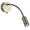 Searchlight Flexibler LED Wandstrahler in Messing 1 W mit Schalter* Bürolampen|Wohnzimmerlampen