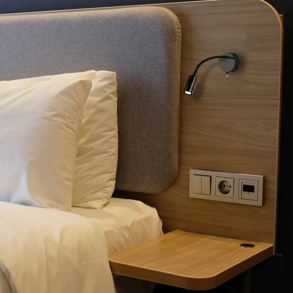 Searchlight Flexibler LED Wandstrahler mit Schalter Metall warmweiß* Bürolampen|Wohnzimmerlampen