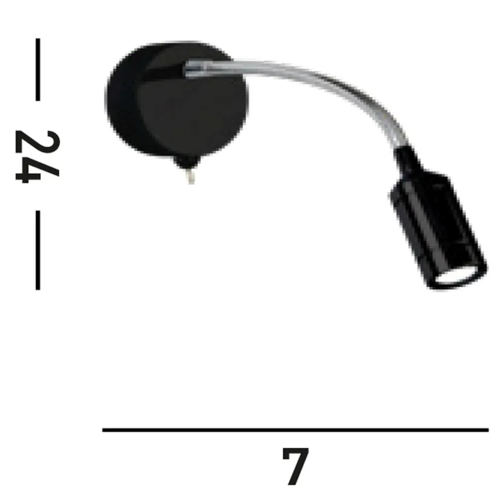 Searchlight Flexibler LED Wandstrahler mit Schalter Metall warmweiß* Bürolampen|Wohnzimmerlampen