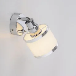 Just Light Flexibler Wandstrahler Chrom Metall E14 blendarm* Flurlampen|Bürolampen