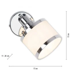 Just Light Flexibler Wandstrahler Chrom Metall E14 blendarm* Flurlampen|Bürolampen