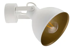 Sigma Flexibler Wandstrahler Industrial Metall Weiß Gold E27* Spots|Wandleuchten