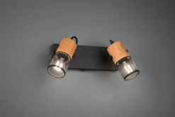 Trio Reality Flexibler Wandstrahler Metall Holz B:26 cm E14 Schalter* Flurlampen|Bürolampen