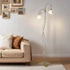 Luminex Florale Stehlampe Wohnzimmer in Gold Alabaster Glas* Glaslampen|Florale Lampen