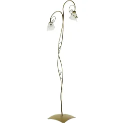 Luminex Florale Stehlampe Wohnzimmer in Gold Alabaster Glas* Glaslampen|Florale Lampen