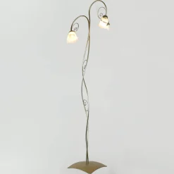 Luminex Florale Stehlampe Wohnzimmer in Gold Alabaster Glas* Glaslampen|Florale Lampen