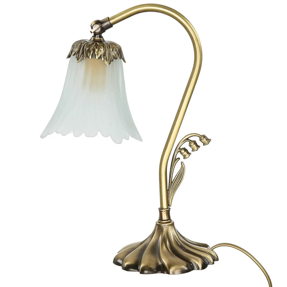 Giovanni Battista Florale Tischleuchte Tischlampe E14* Glaslampen|Metall Lampen