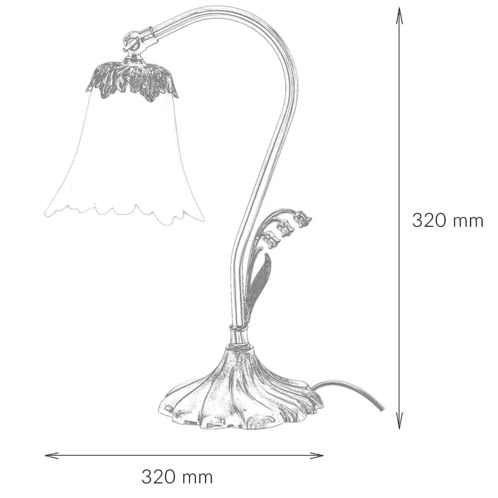 Giovanni Battista Florale Tischleuchte Tischlampe E14* Glaslampen|Metall Lampen