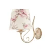 Clearance Jupiter Florale Wandlampe CRINE Shabby Gold Weiß Leuchte