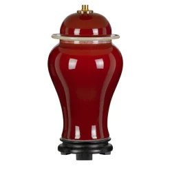 Best Elstead Fuß für Tischlampe Keramik 40 cm Rot Klassisch E27