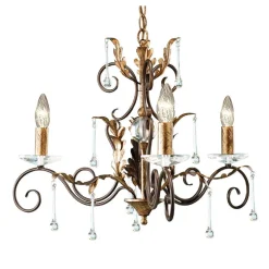 Hot Elstead Funkelnder Kronleuchter GOTICA Kristalle in Bronze Gold