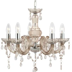 Searchlight Funkelnder Kronleuchter Glas Kristall Ø 48 cm 5x E14* Hängelampen|Wohnzimmerlampen