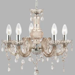 Searchlight Funkelnder Kronleuchter Glas Kristall Ø 48 cm 5x E14* Hängelampen|Wohnzimmerlampen