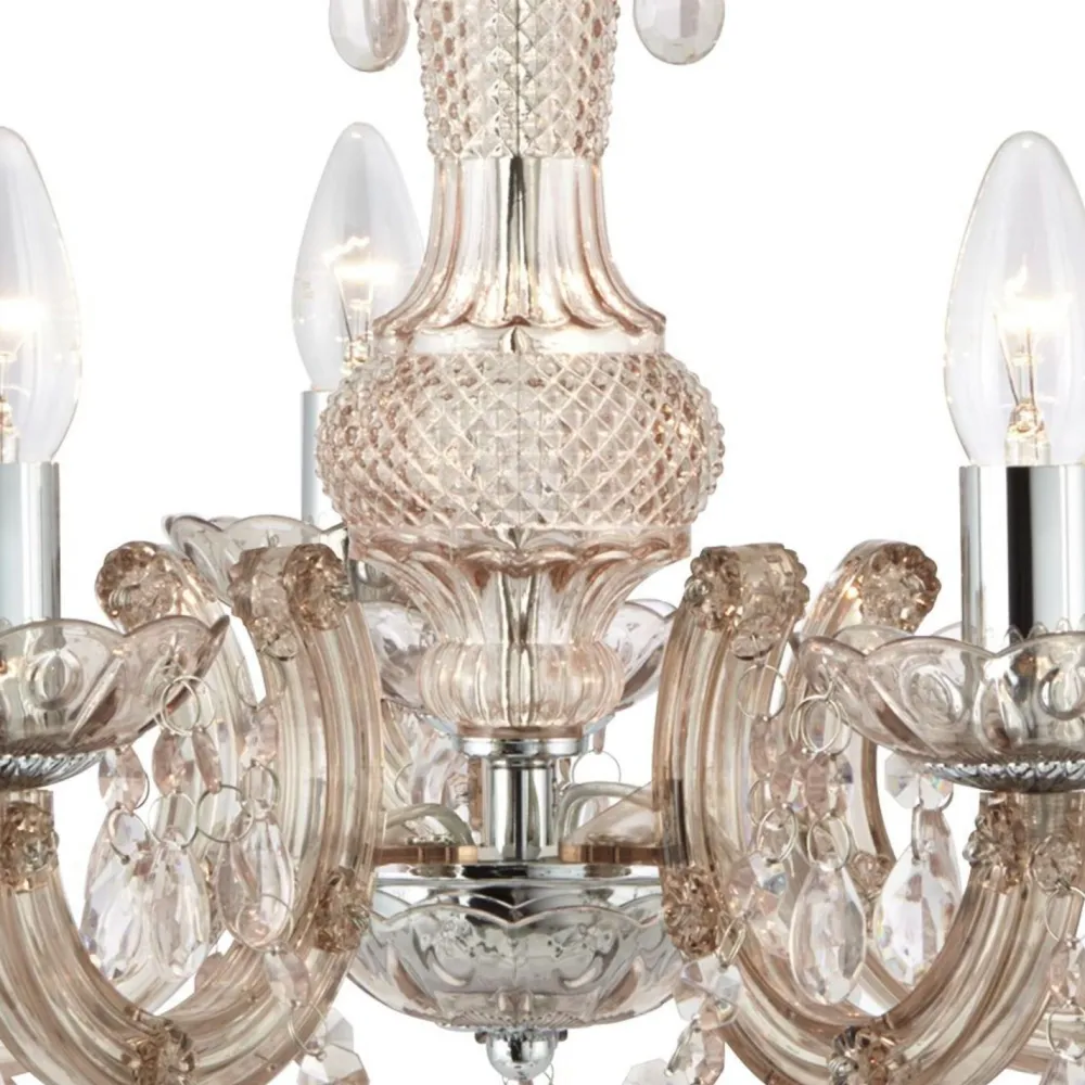 Searchlight Funkelnder Kronleuchter Glas Kristall Ø 48 cm 5x E14* Hängelampen|Wohnzimmerlampen