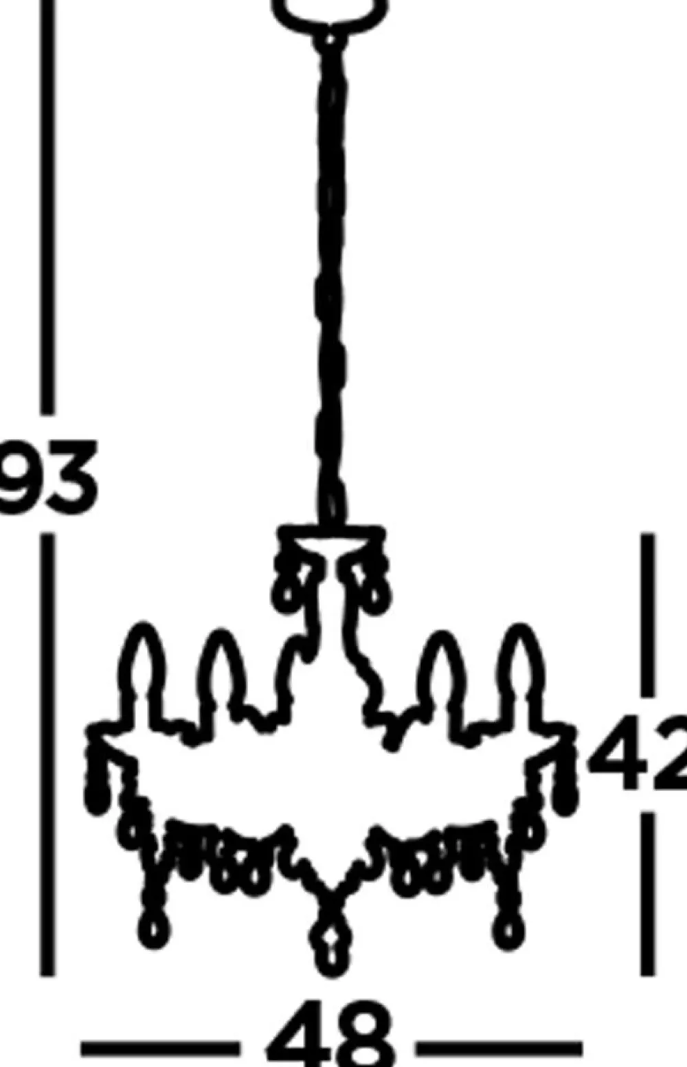 Searchlight Funkelnder Kronleuchter Glas Kristall Ø 48 cm 5x E14* Hängelampen|Wohnzimmerlampen