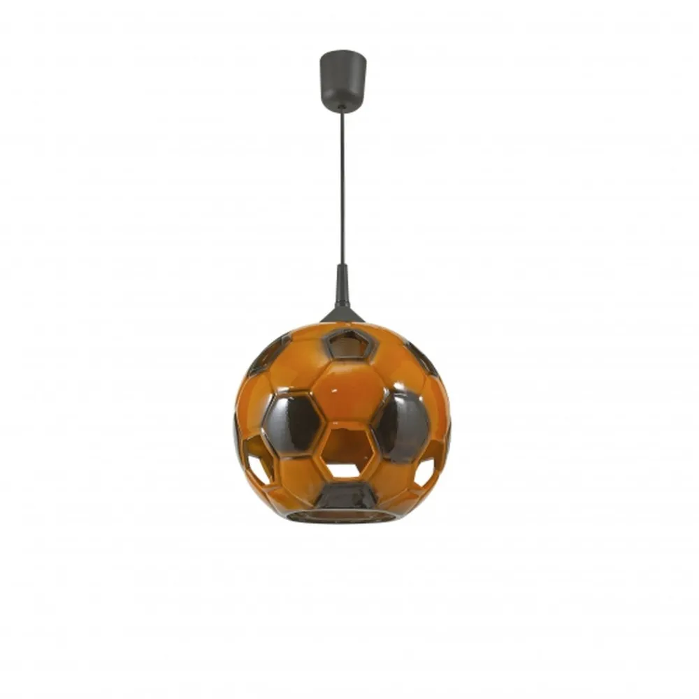 Lampex Fussballleuchte Pendel orange schwarz*Kinder Keramiklampen|Kinderzimmerlampen