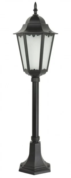SU-MA Garten Stehlampe Schwarz Aluminium Glas 85cm* Außenleuchten Antik|Rustikale Lampen