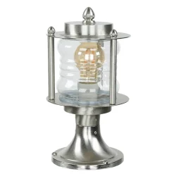 Lido Garten Wegbeleuchtung in Nickel Echt-Messing H:29cm* Rustikale Lampen|Metall Lampen