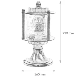 Lido Garten Wegbeleuchtung in Nickel Echt-Messing H:29cm* Rustikale Lampen|Metall Lampen