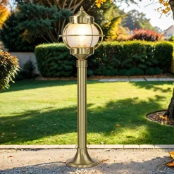 Lido Gartenlampe Messing H:65cm Maritim wetterfest* Rustikale Lampen|Metall Lampen