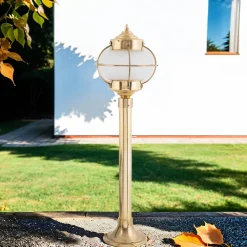 Lido Gartenlampe Messing H:65cm Maritim wetterfest* Rustikale Lampen|Metall Lampen