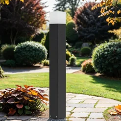 SU-MA Gartenlampe Schwarz eckig 83cm E27 IP44* Metall Lampen|Wegeleuchten