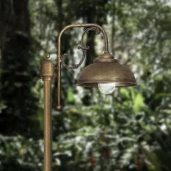 Giovanni Battista Gartenlaterne Messing Glas 148 cm in Bronze Antik IP44 E27* Messinglampen|Rustikale Lampen