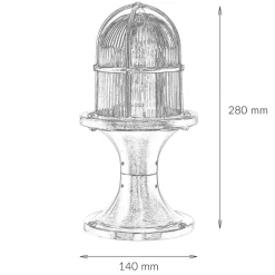 Discount Lido Gartenleuchte Messing 28cm hoch rostfrei SANTORIN