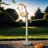 Lido Gartenleuchte Messing H:62cm in Nickel Weg Terrasse* Rustikale Lampen|Metall Lampen