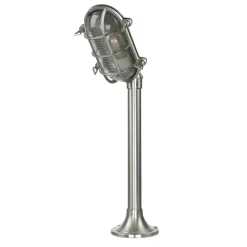 Lido Gartenleuchte Messing H:62cm in Nickel Weg Terrasse* Rustikale Lampen|Metall Lampen