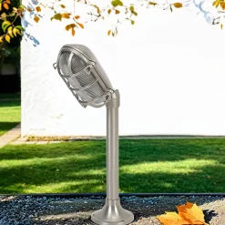 Lido Gartenleuchte Messing H:62cm in Nickel Weg Terrasse* Rustikale Lampen|Metall Lampen