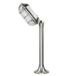 Lido Gartenleuchte Messing H:62cm in Nickel Weg Terrasse* Rustikale Lampen|Metall Lampen