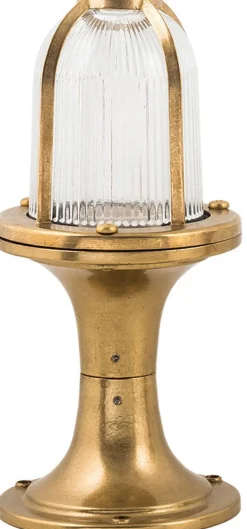 Outlet Lido Gartenleuchte Messing Riffelglas H:25cm Premium