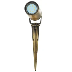 New Lido Gartenstrahler mit Erdspieß Messing massiv GU10 IP64