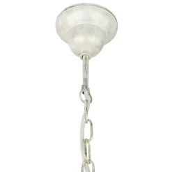 Lamkur Geblümter Kronleuchter LOREN Esstisch Stoff 5-flmg* Hängelampen|Esszimmer Lampen