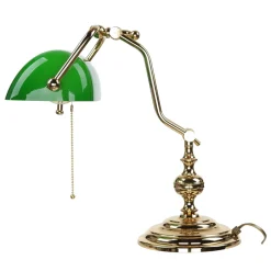 Hot Giovanni Battista Gebogene Jugendstil Bankerlampe Vergoldet 24 Karat