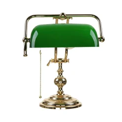 Hot Giovanni Battista Gebogene Jugendstil Bankerlampe Vergoldet 24 Karat