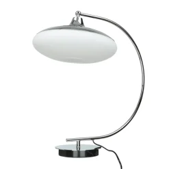 Invicta Interior Gebogene Tischleuchte Bauhaus rund 45cm* Glaslampen|Designerlampen