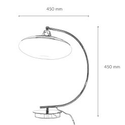 Invicta Interior Gebogene Tischleuchte Bauhaus rund 45cm* Glaslampen|Designerlampen