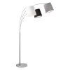 Just Light Gemütliche Bogenleuchte Metall Stoff E27 190 cm 3-flmg* Wohnzimmerlampen|Stofflampen