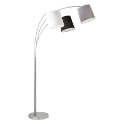 Just Light Gemütliche Bogenleuchte Metall Stoff E27 190 cm 3-flmg* Wohnzimmerlampen|Stofflampen