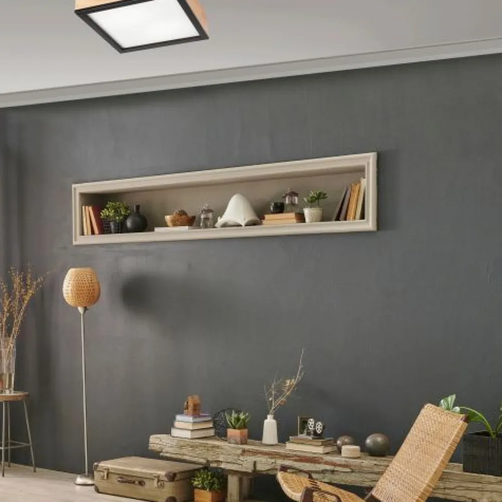 Hot Lamkur Gemütliche Deckenlampe Pinie Glas B:31 cm E27 2-flammig