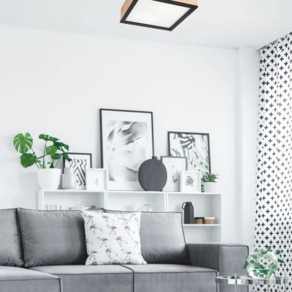 Hot Lamkur Gemütliche Deckenlampe Pinie Glas B:31 cm E27 2-flammig